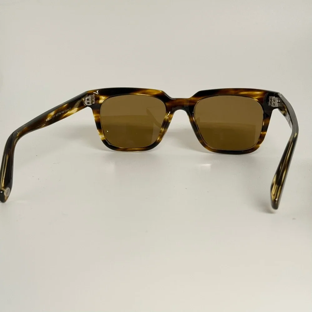 Warby Parker Winston Sunglasses Brandy Tortoise Square Brown Lens 49-19-140 256